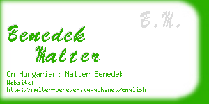 benedek malter business card